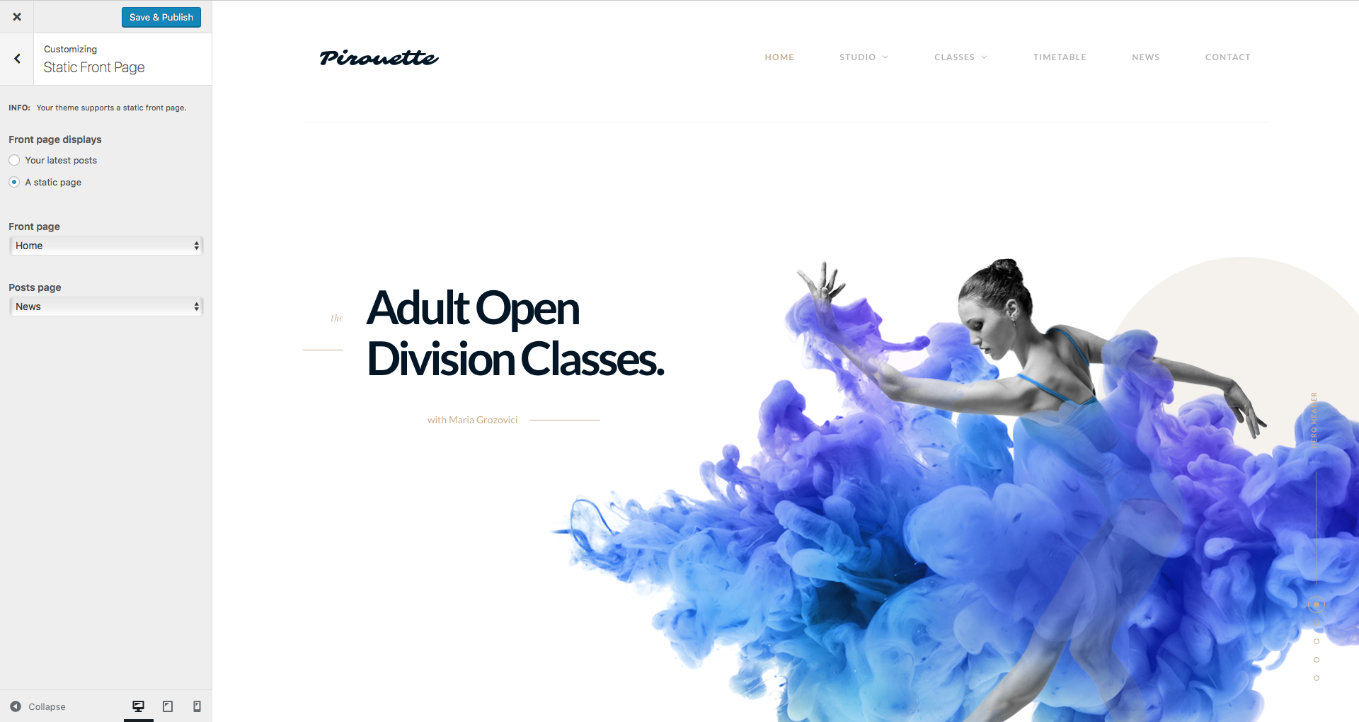 Static Front Page