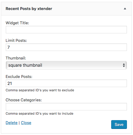 Recent Posts widget
