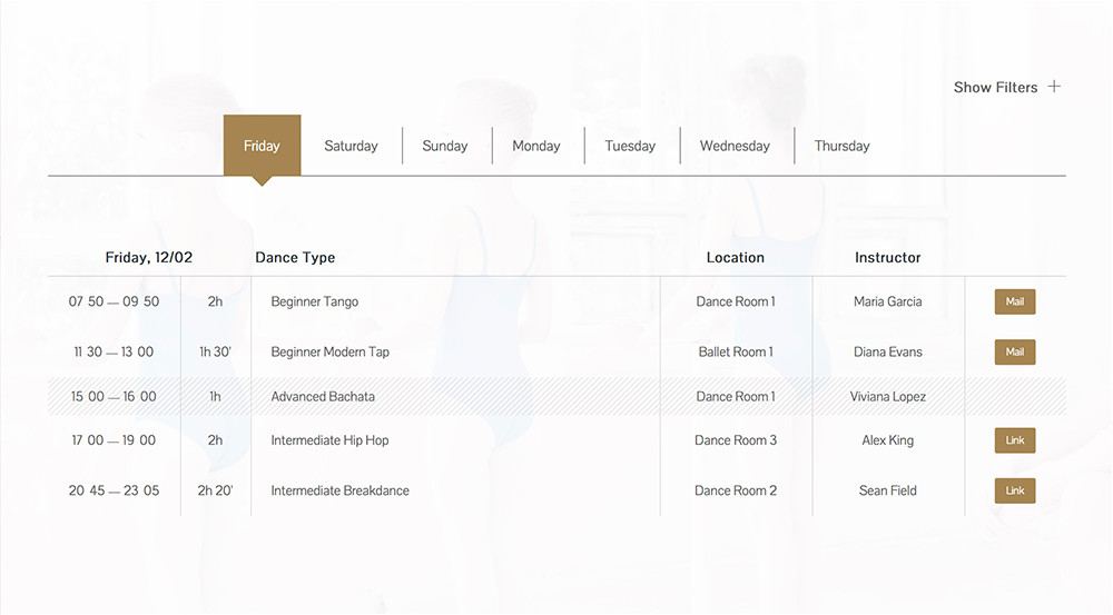 Weekly Timetable