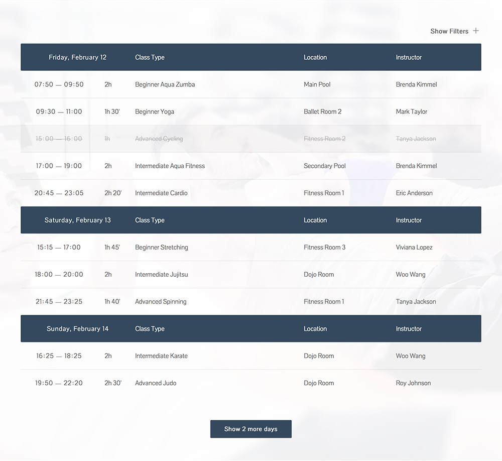 Events List